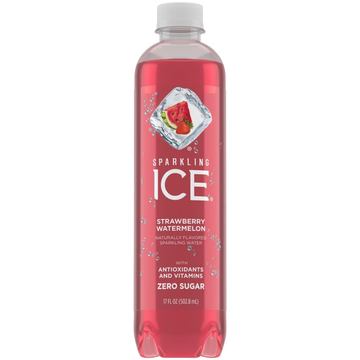 Sparkling Ice Strawberry Watermelon Flavored Sparkling Water 17oz bebida sin azúcar