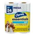Charmin Essentials Soft Toilet Paper, 6 Mega Rolls (330 Sheets/Roll)