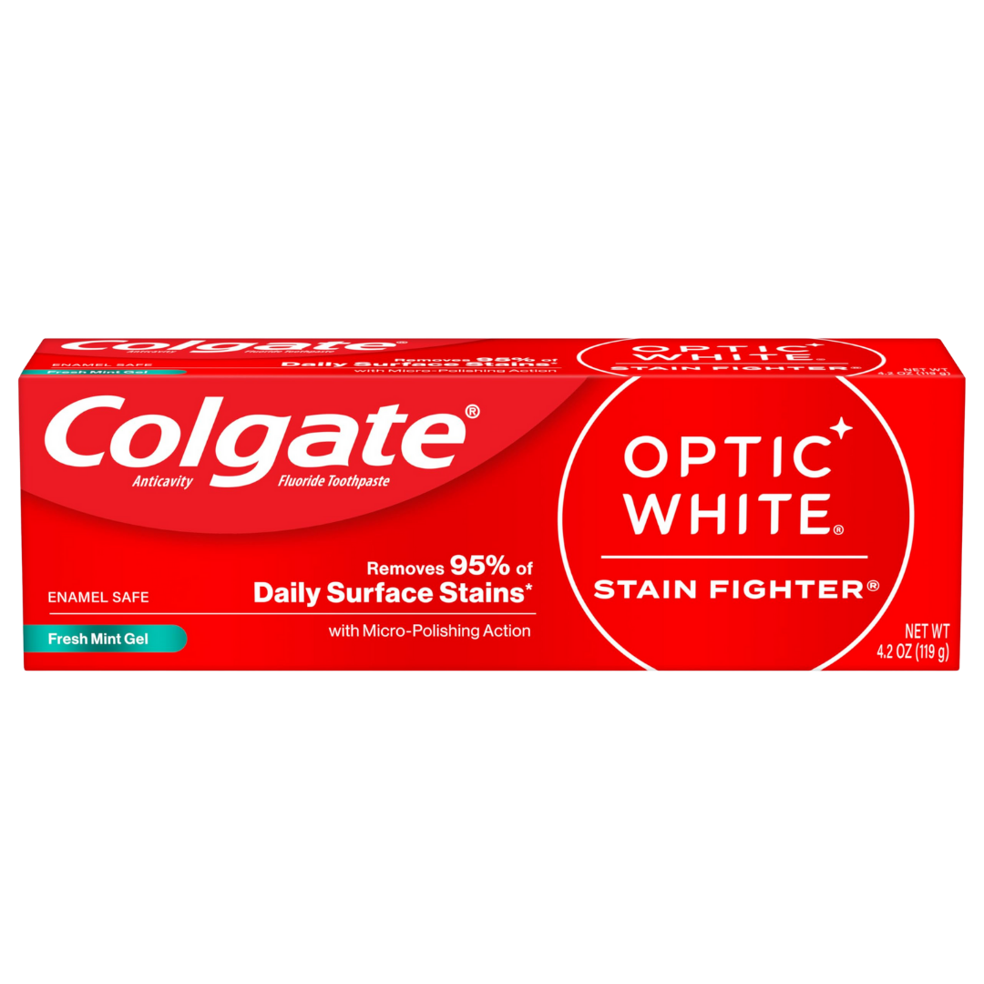 Colgate Optic White pasta dental blanqueadora Stain Fighter 4.2oz