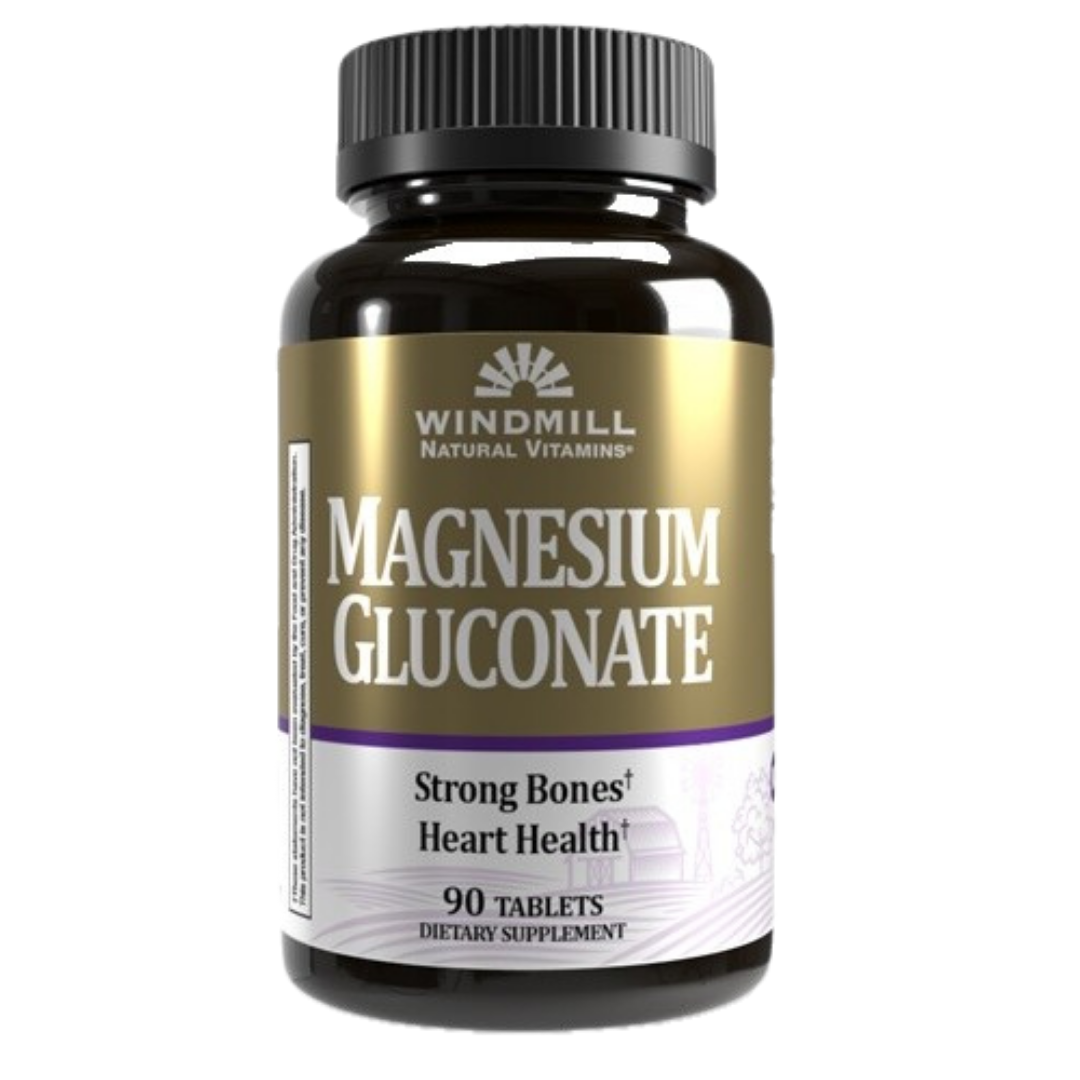 Windmill Magnesium Gluconate suplemento magnesio 90 tabletas