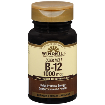 Windmill suplemento vitamina B12 1000mcg energía 100 tabletas