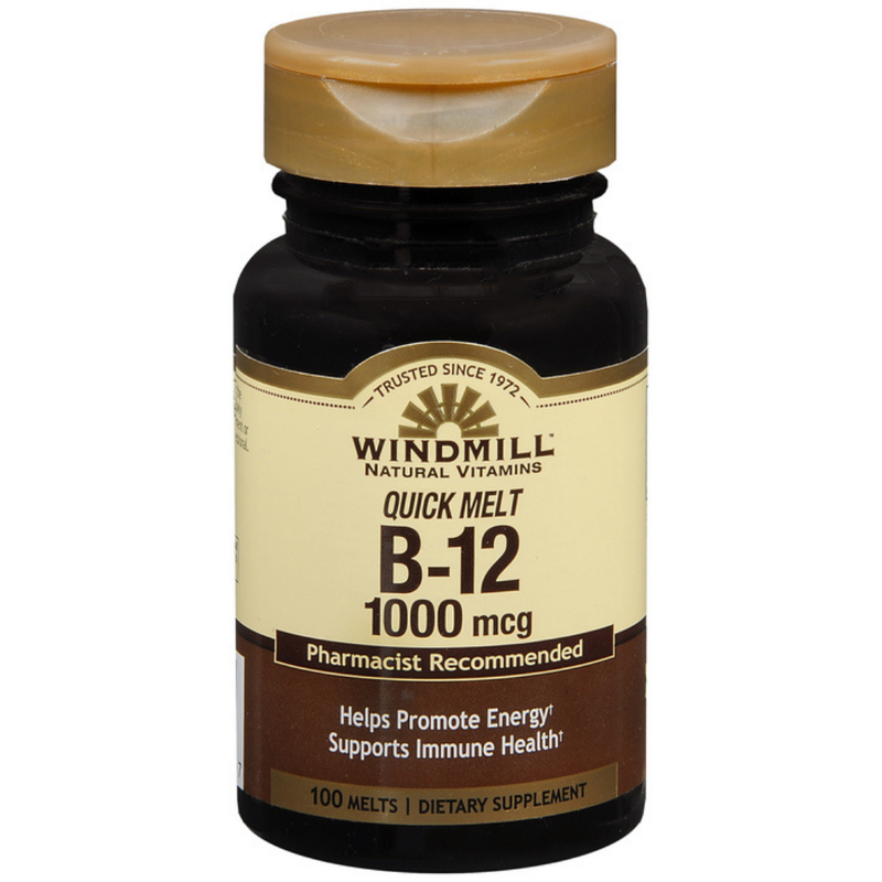 Windmill B-12 Quick Melt 1000mcg Energy Supplement (100 Tablets)