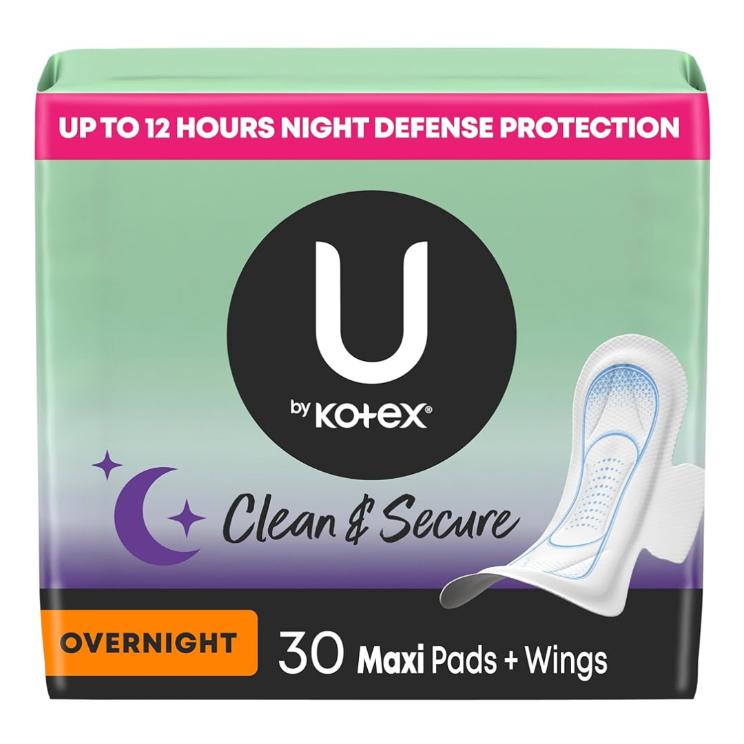 Toallas femeninas KOTEX Overnight con alas 30 unidades