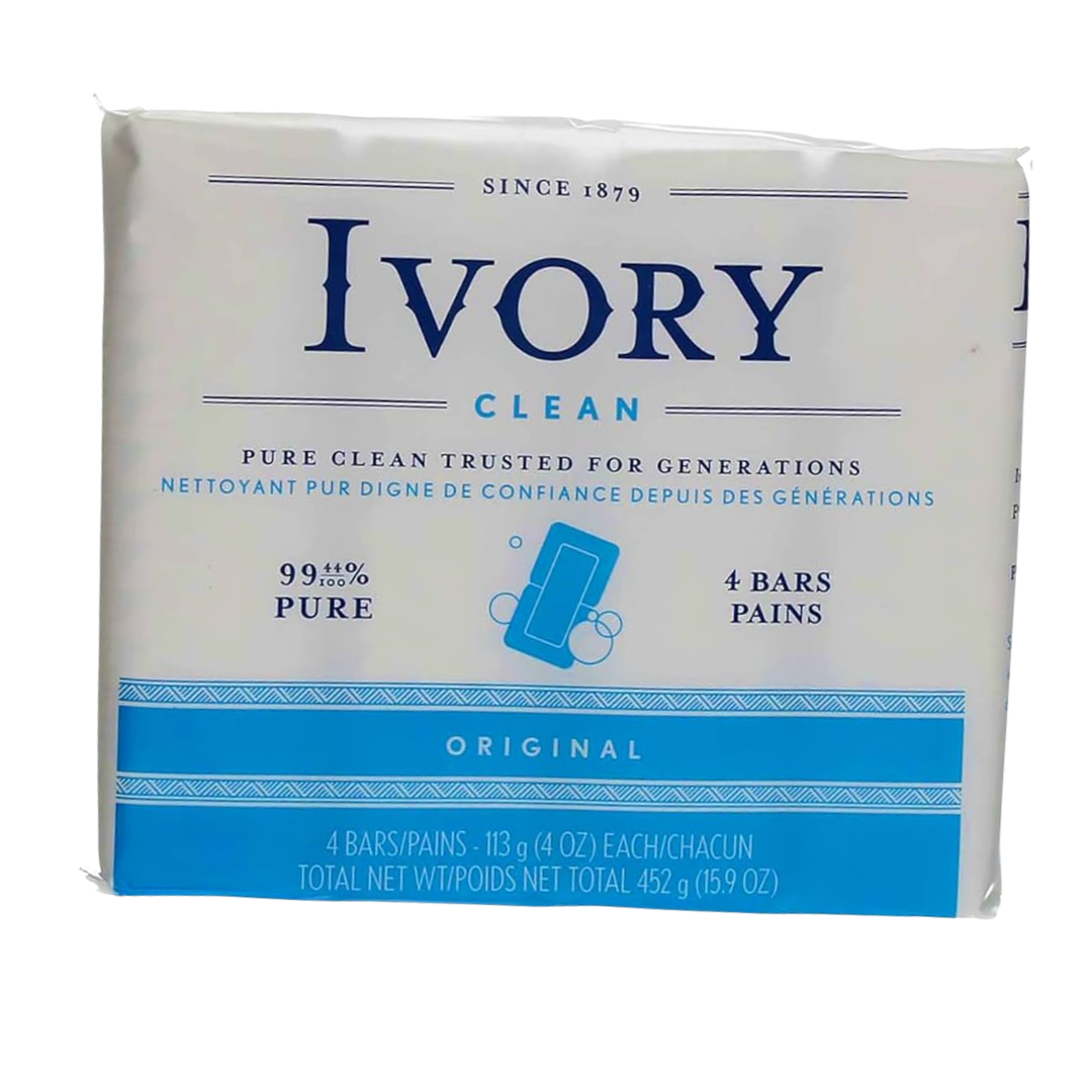 Jabón en barra IVORY Original 4x4 oz piel sensible