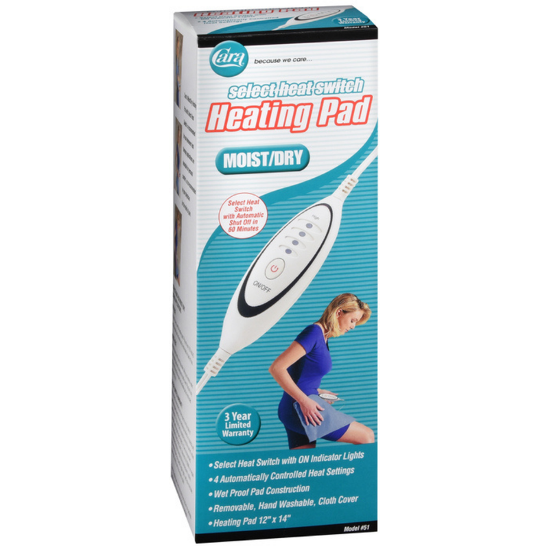 Cara Select Heat Switch Heating Pad Moist/Dry 12x14in
