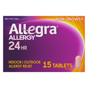 Allegra Allergy 24HR Tablets Fexofenadine alivio 15ct