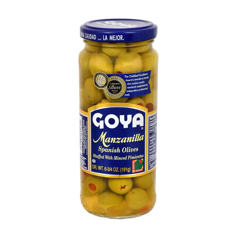 Aceitunas Manzanilla Goya Rellenas con Pimiento, 6.75 oz
