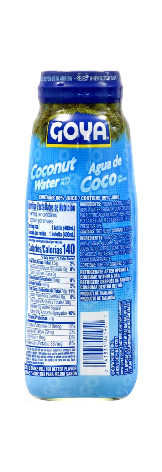 
Goya Coconut Water with Real Coconut Pieces, 13.5 Ounce