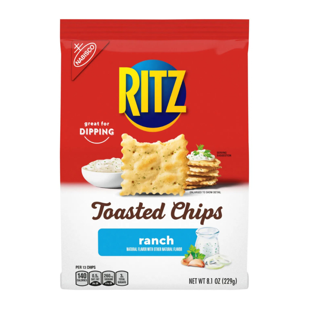 Ritz chips tostados sabor ranch 8.1oz