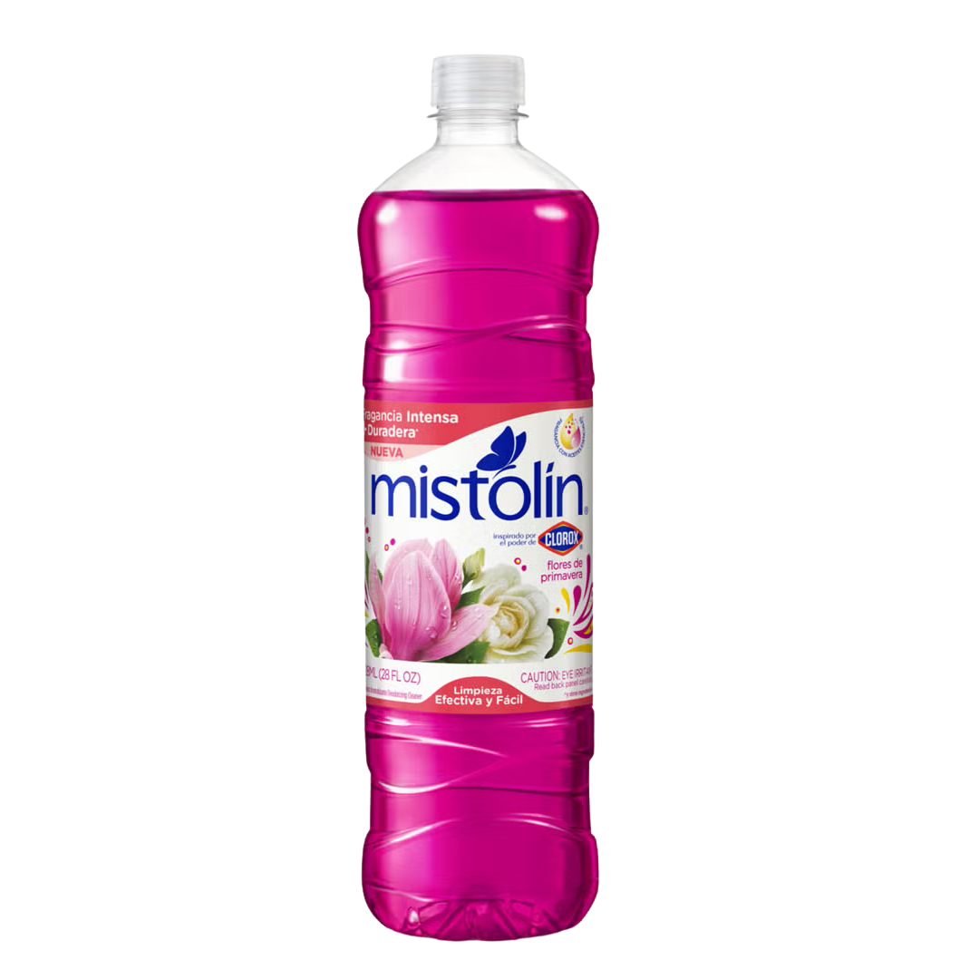 Limpiador Mistolin Flores de Primavera, limpieza y fragancia en 28oz.