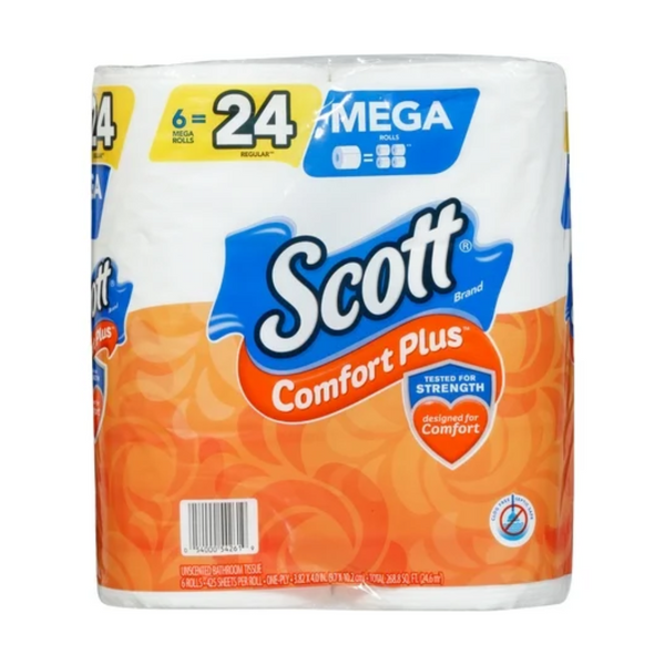 Scott ComfortPlus Toilet Paper 6 Mega Rolls  per Roll (425 Sheets)