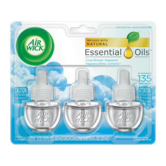 Air Wick Scented Oil Refills Crisp Breeze 3 Pack aroma fresco