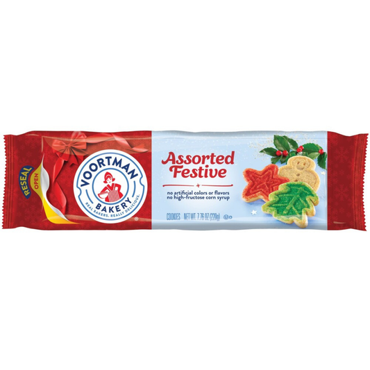 Voortman galletas surtidas festivas, paquete 7.76oz.