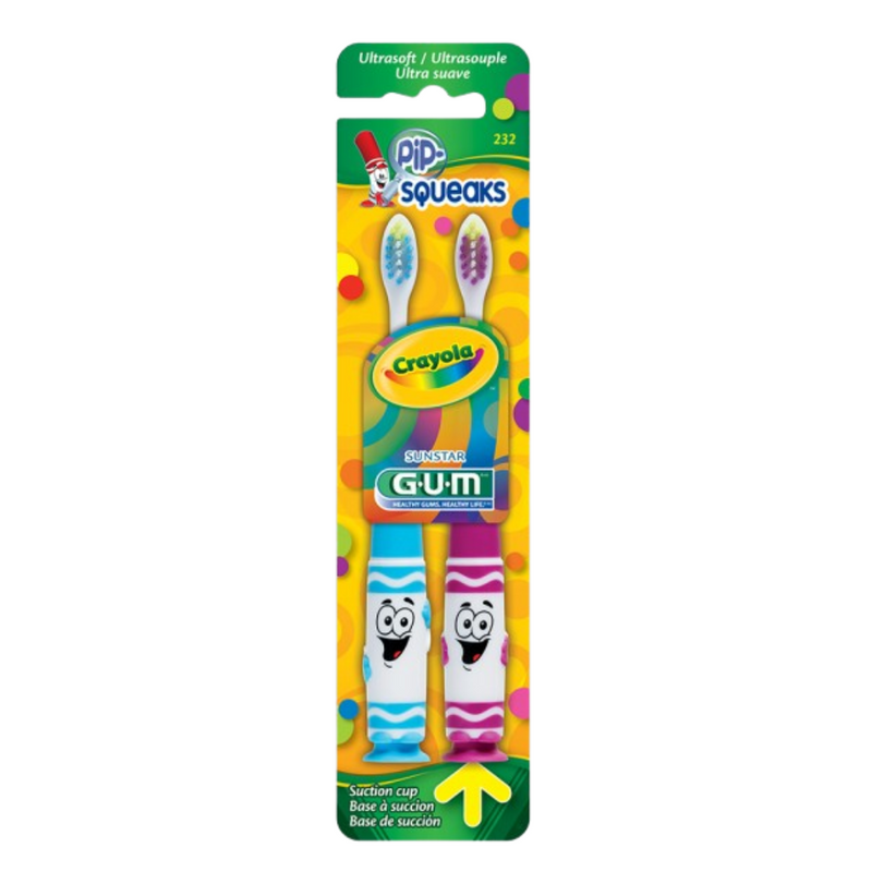 GUM Crayola Twin Pack Toothbrushes