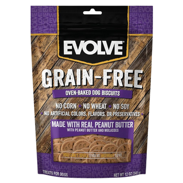Evolve galletas de perro mantequilla de maní 12oz