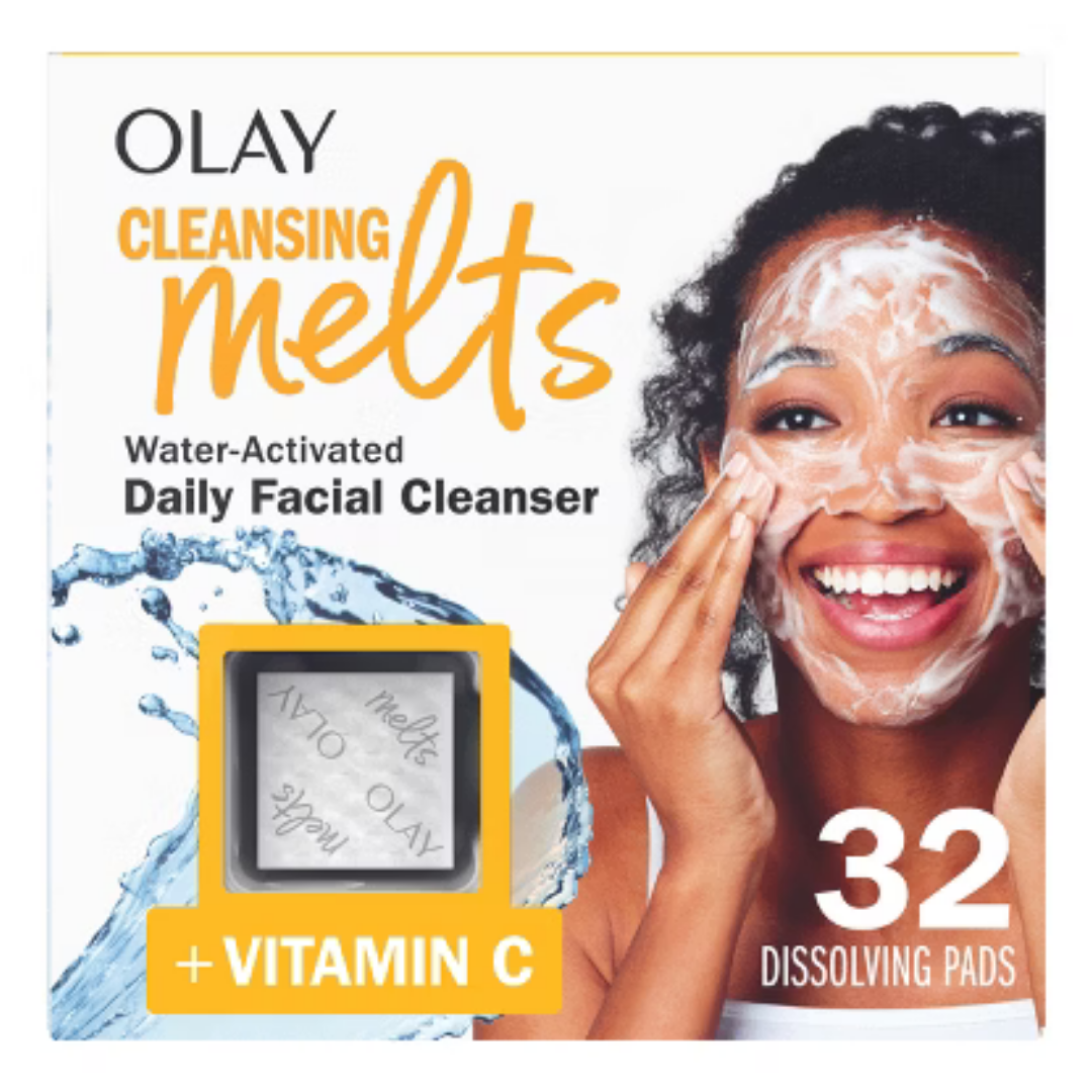 Olay Cleansing Melts vitamina C, limpiador facial diario, 32 unidades.