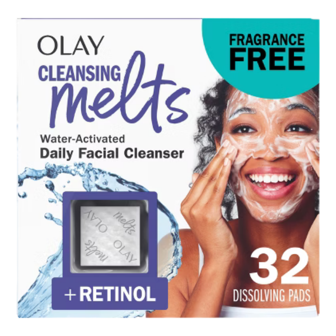 Olay Cleansing Melts Retinol, sin fragancia, limpiador facial diario, 32ct.