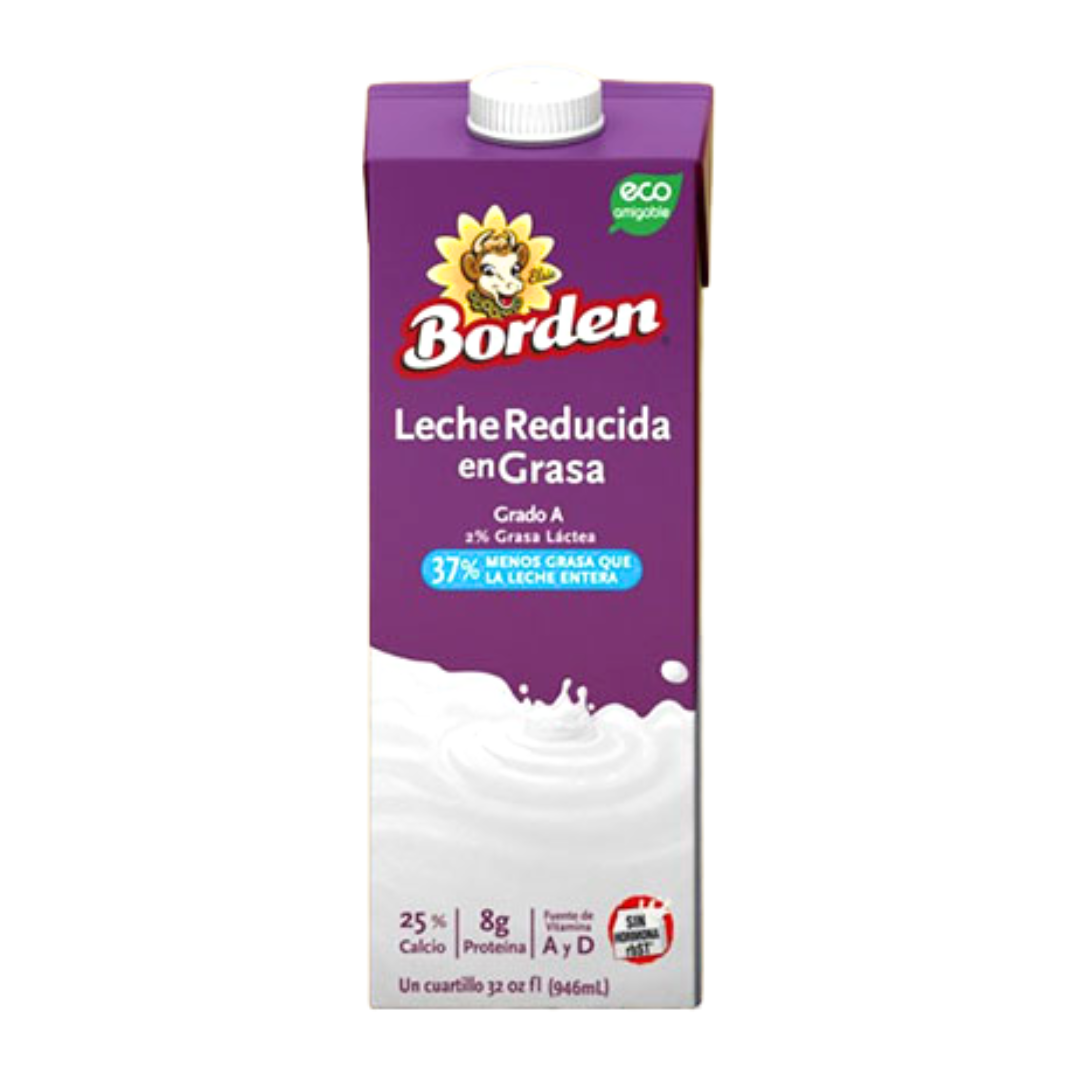 Borden Reduced Fat Milk 2% leche reducida en grasa 32oz