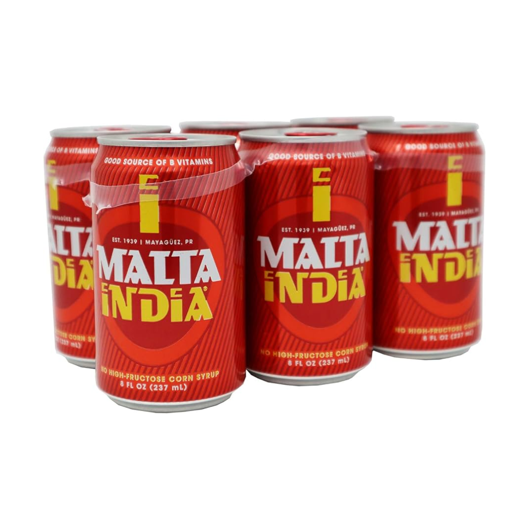 Malta India Non-Alcoholic Malt Beverage (8oz Cans, 6-Pack)