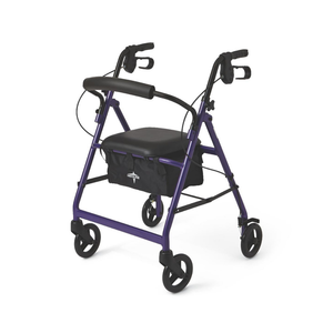 Medline Rollator Walker with Seat and Wheels Purple (1 unit)