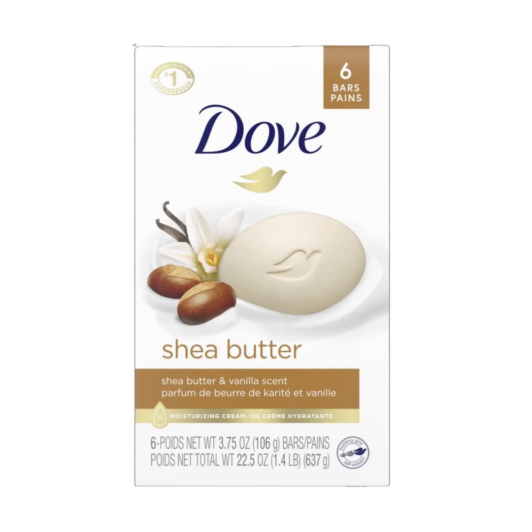 Dove Purely Pampering Jabón Shea Butter y Vainilla 6 unidades