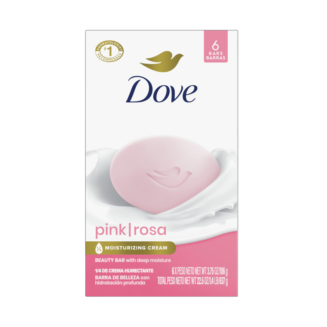 Dove Pink Jabón de Barra Rosa Humectante pack de 6