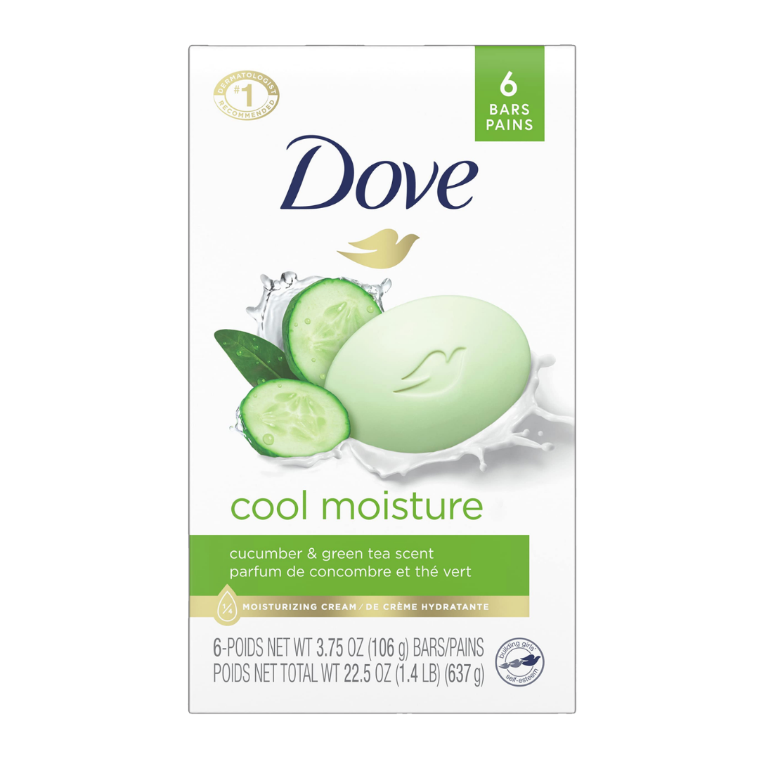 Dove Go Fresh Jabón Pepino y Té Verde pack de 6 barras