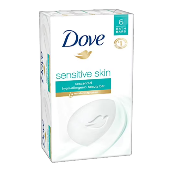 Dove Sensitive Skin Beauty Bar Unscented & Hypoallergenic (6 x 3.75oz)