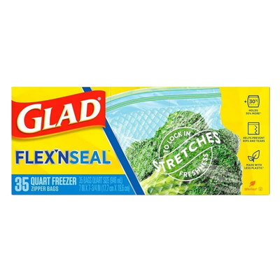 Glad Flex'n Seal Quart Storage Bags (35ct)