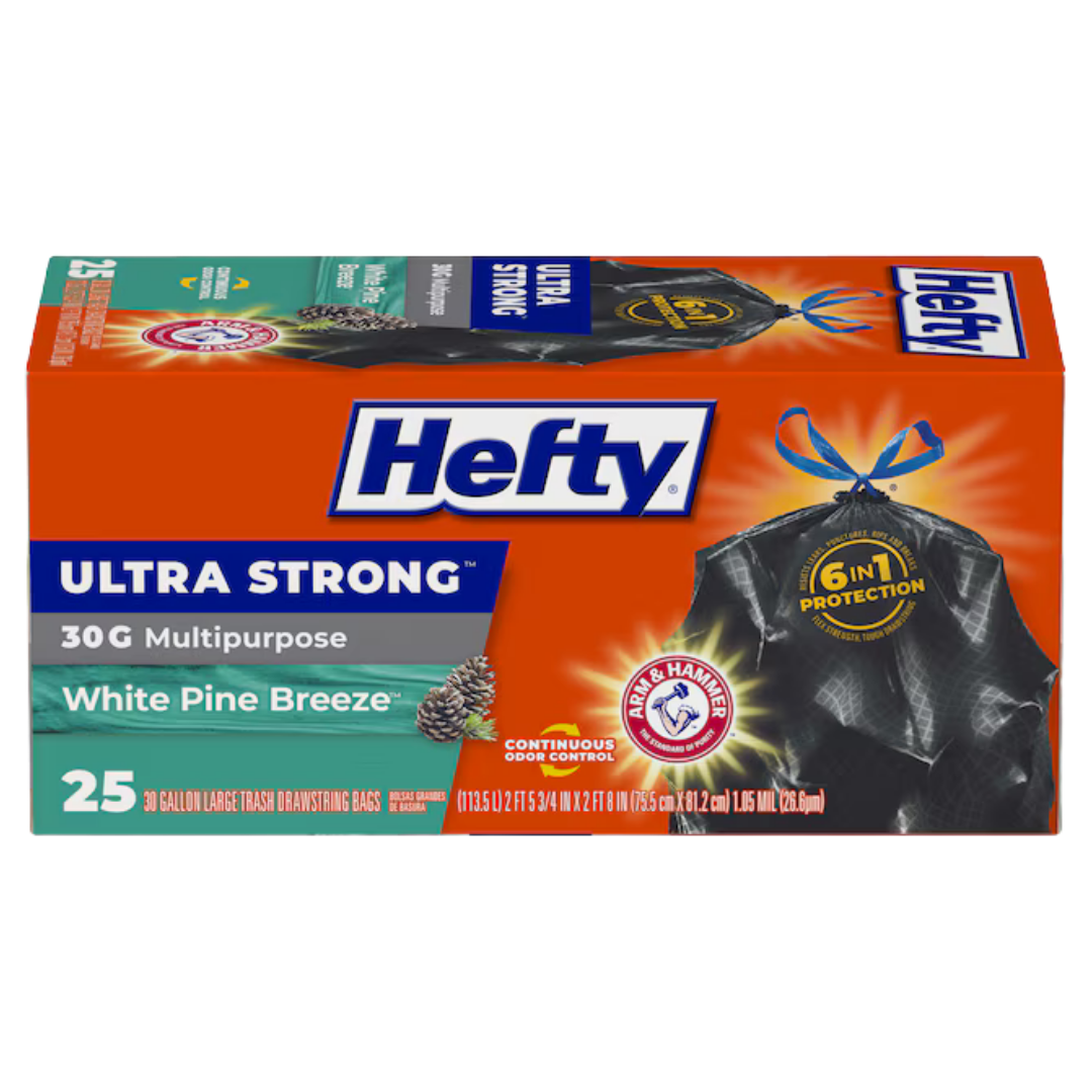 Hefty Ultra Strong White Pine Breeze bolsas de basura 30 Gal 35ct