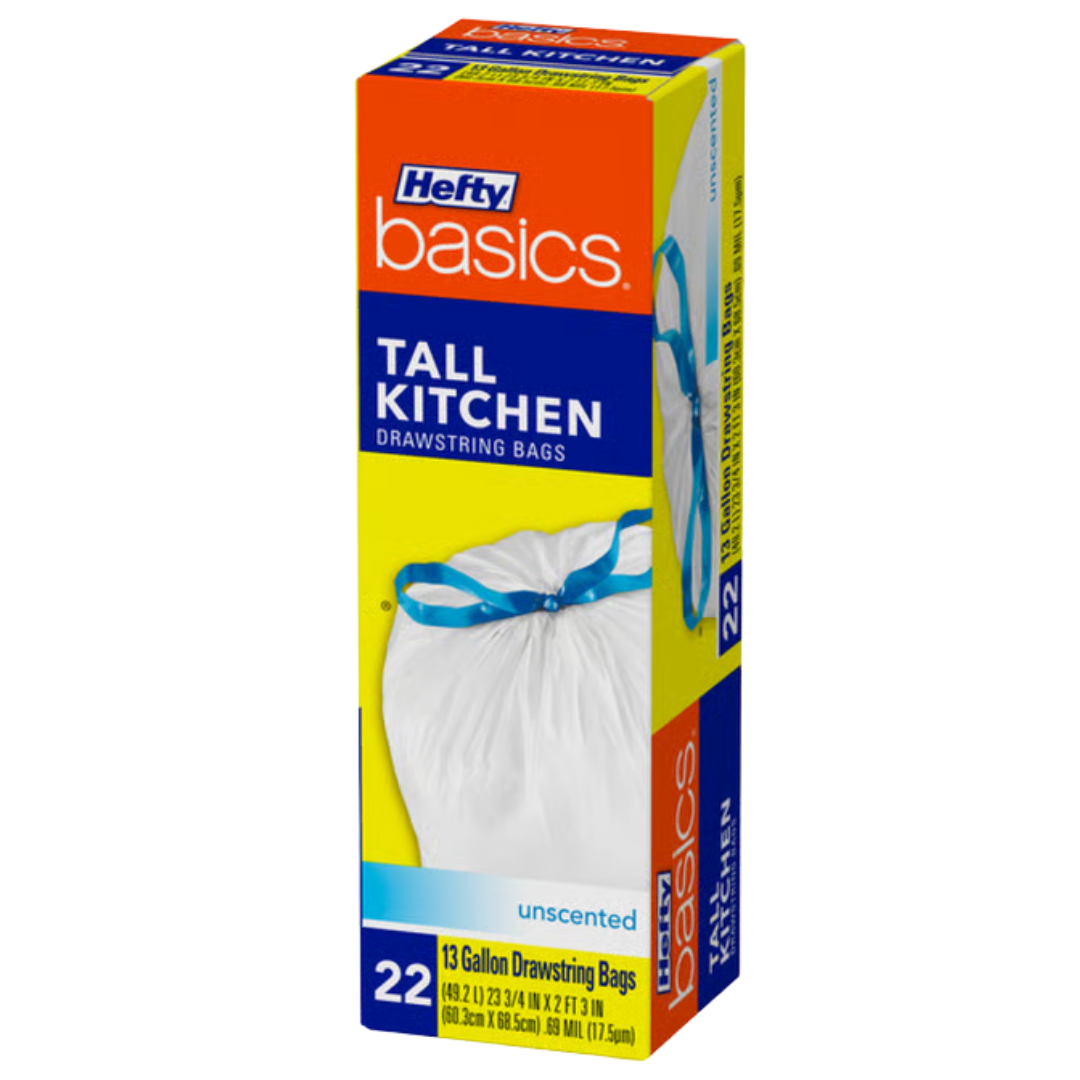 Hefty Basics bolsas de basura 13 Gal sin fragancia 22ct