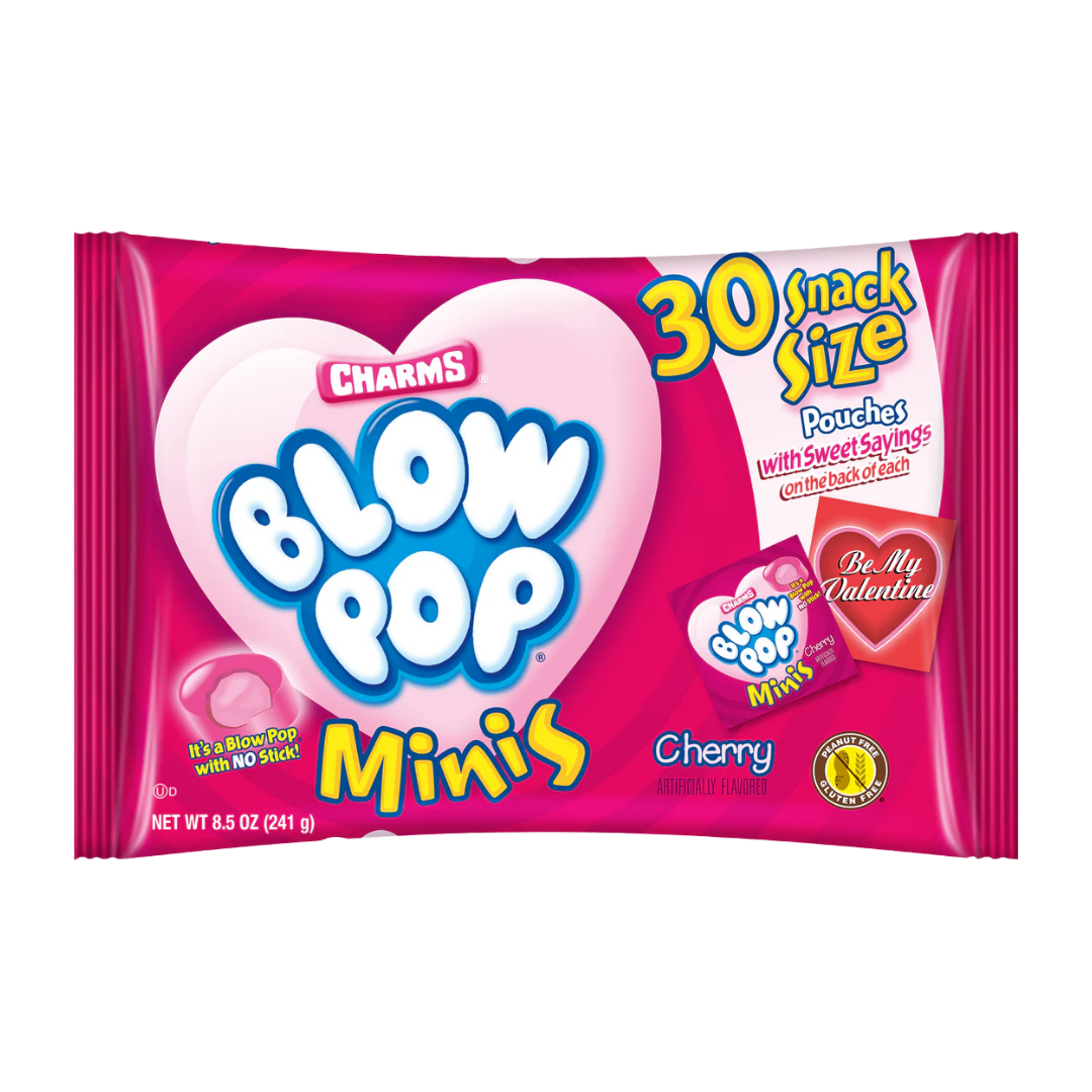 Charms Blow Pop Minis Cherry 30 bolsitas individuales San Valentín