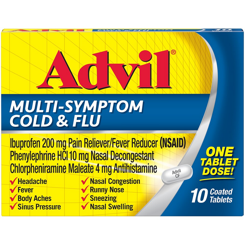 Advil Resfriado y Gripe Multisíntomas Tabletas Recubiertas 10 Tabletas