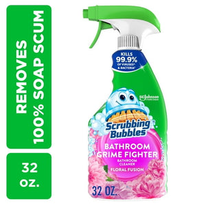 Scrubbing Bubbles Disinfectant Bathroom Grime Fighter Spray Spring Cleaning Supplies Floral Fusion 32 fl oz Scrubbing…