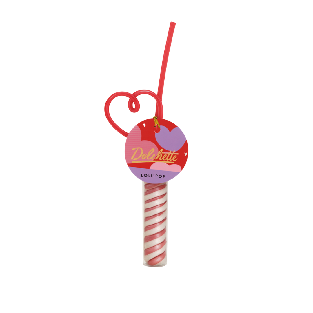 Dolchette Lollipop Straw paleta con pajita forma de corazón