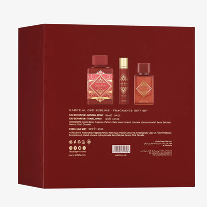 Lattafa Bade’e Al Oud Sublime – Set de regalo unisex, 3 piezas