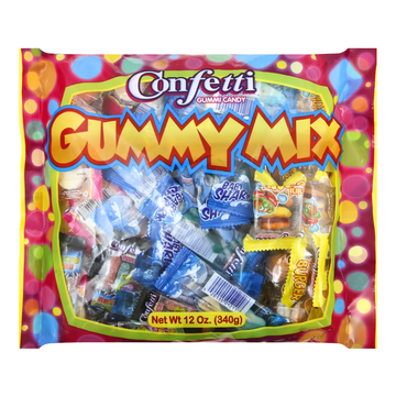 Confetti Gummy Mix gomitas frutales surtidas bolsa 12oz