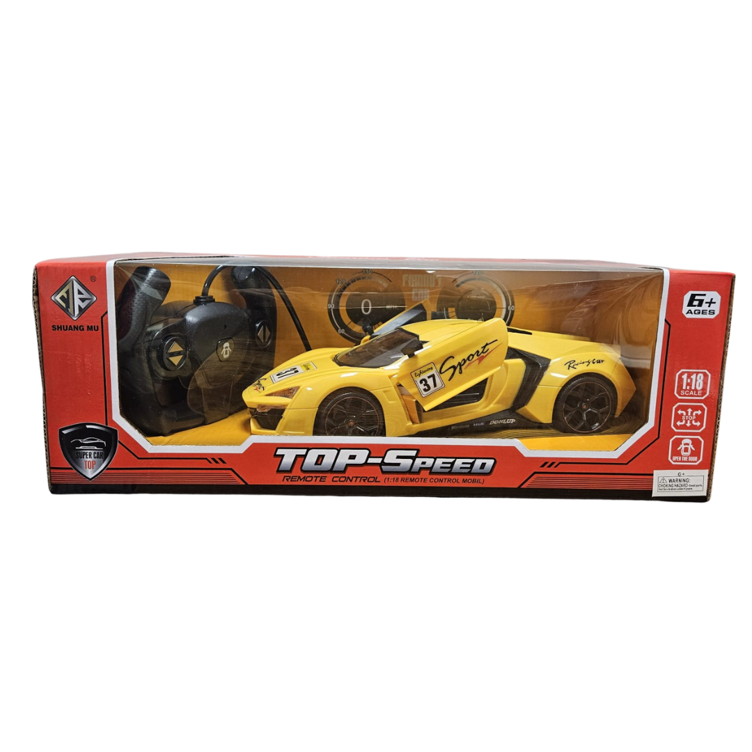 Shuang Mu Top Speed auto control remoto amarillo 1:18