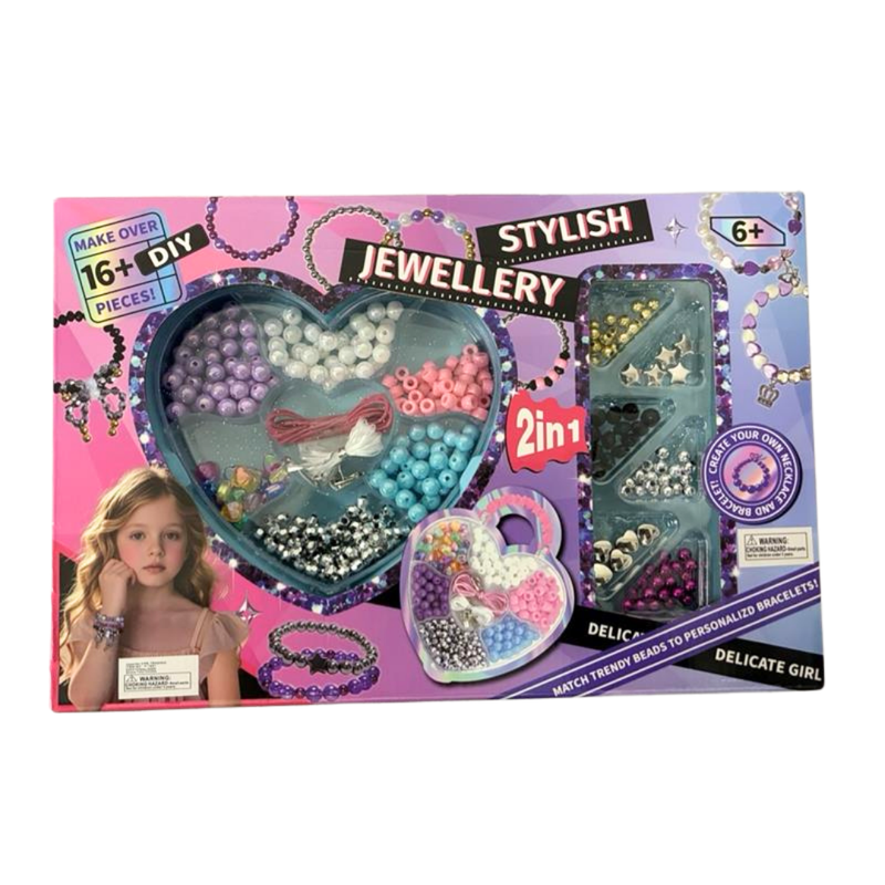 Stylish Jewellery 2-in-1 DIY Bead Set (Heart Box)