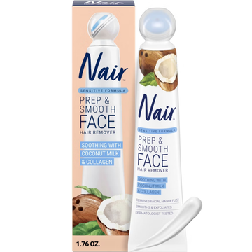 Nair Prep Smooth Face Hair Remover Coconut Milk 1oz depilación facial