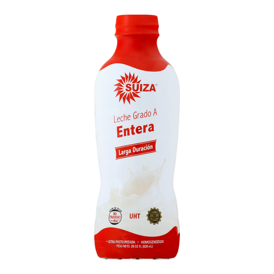 Botella de leche entera Suiza UHT Larga Duración 28oz