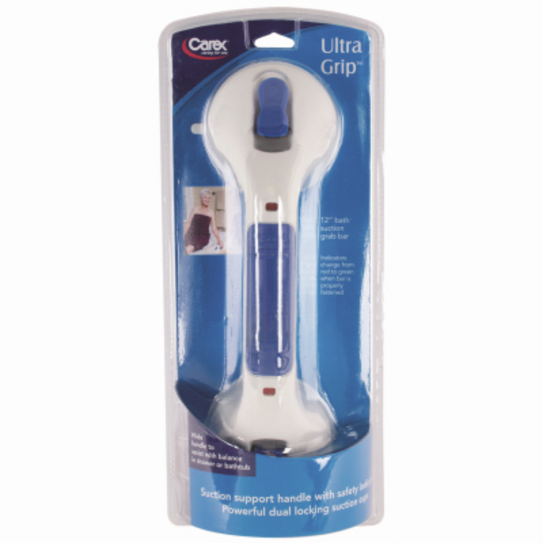 Carex Ultra Grip Grab Bar White agarradera baño ventosa blanca 12 pulgadas
