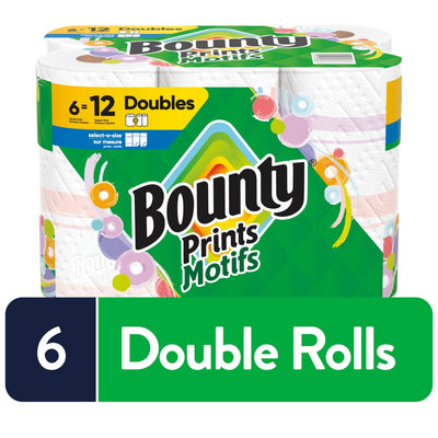 Bounty Select-A-Size Paper Towels, 6 Double Rolls (492 Sheets)