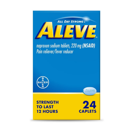 Aleve Naproxen Sodium 220mg tabletas alivio dolor muscular 24 unidades
