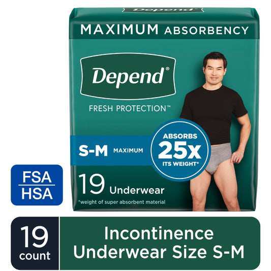 Depend Ropa Interior de Máxima Absorción para Hombre Pequeña (19 Unidades)