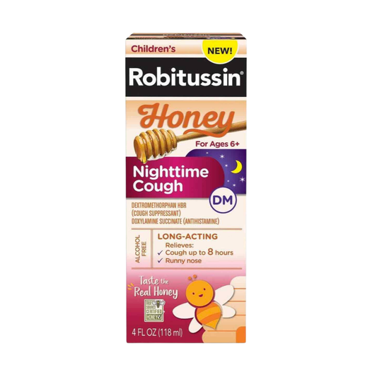 Children's Robitussin Honey Nighttime Cough DM jarabe nocturno infantil 4oz