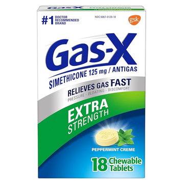 Gas-X Extra Strength Peppermint 18 ct tabletas masticables simeticona