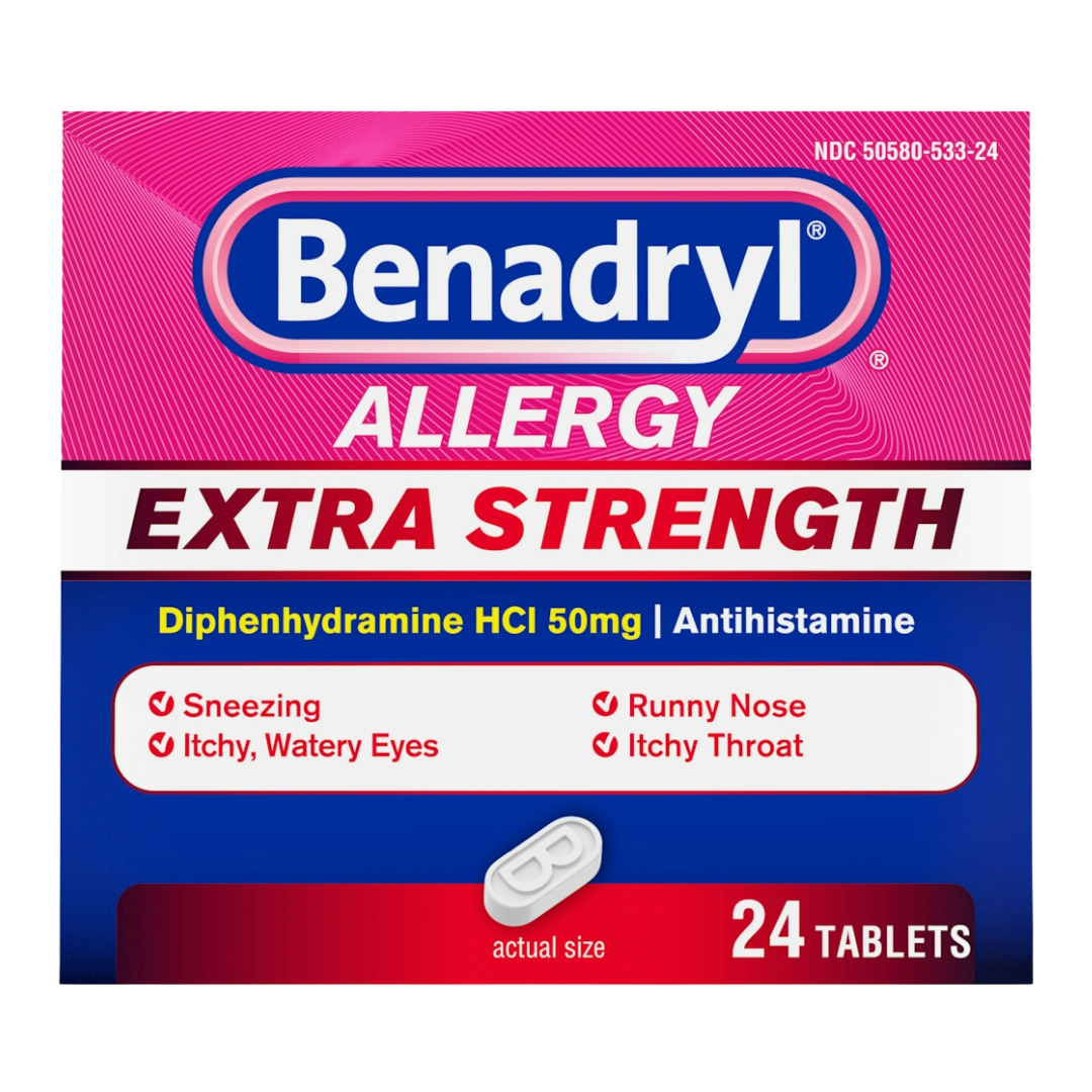 Benadryl Allergy Ultratabs 24 tabletas antihistamínico para alergias y picazón