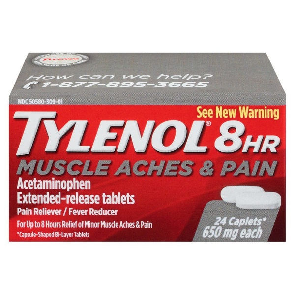 Tylenol 8 HR Muscle Aches & Pain 650mg Caplets (24 ct)