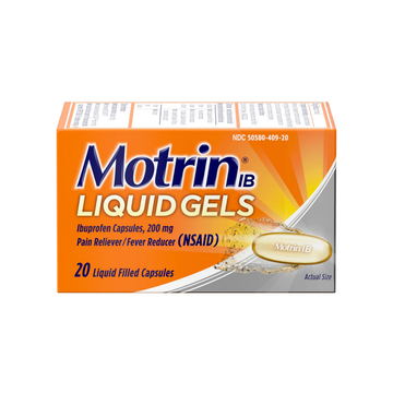 Motrin IB Liquid Gels ibuprofeno 200mg cápsulas líquidas 20 unidades